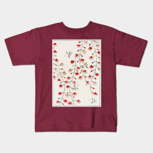 Cherry Blossom: Floral painting from Bijutsu Sekai by Watanabe Seitei - digitally cleaned and restored Kids T-Shirt